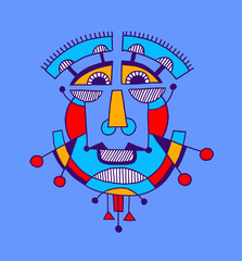 original avantgarde geometric composition of man person face © Kara-Kotsya