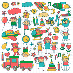 Vector set of kindergarten images