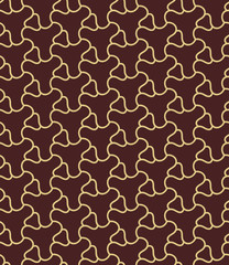 Seamless vector ornament. Modern geometric pattern with repeating elements. Brown and golden pattern