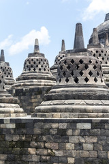 Ancient stupas inside Borobudur temple