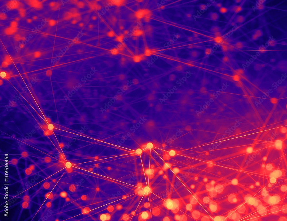 Poster data deep learning hologram ai technology robotic, molecule of chemical, atom cell science, futurist