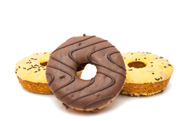 donuts in glaze isolated