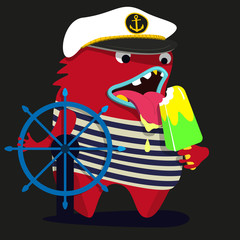 cute monster  graphic captain