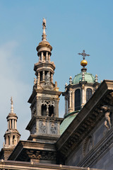 Fototapeta na wymiar Deatil of the skyline of the Duomo Milan