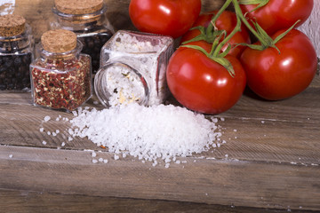 herbal salt in containers