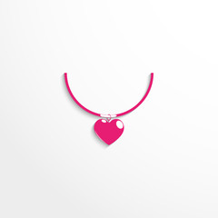 Pendant in the shape of a heart. Vector icon.