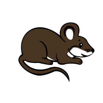 on a white background isolated one mouse vector