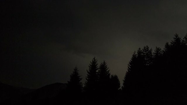 Severe thunderstorm clouds at night timelapse- powerful lighting storm - full hd 1920 x 1080