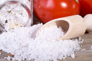 herbal salt in containers