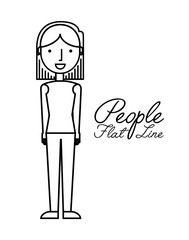 people flat line design 