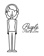 people flat line design 