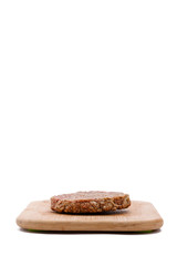 minced meat over wooden worktop.