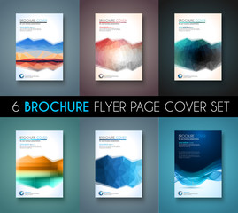 Set of 6 Brochures templates, Flyer Designs or Depliant Covers for business