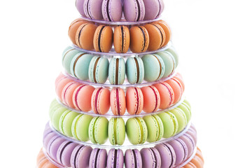 French macaroons.Candy bar.Wedding feast. Wedding sweets
