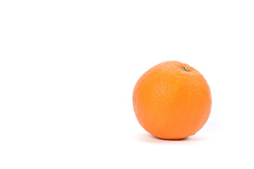 Ripe orange on white background
