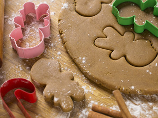 close-up of ingredient of gingerbread preparation.