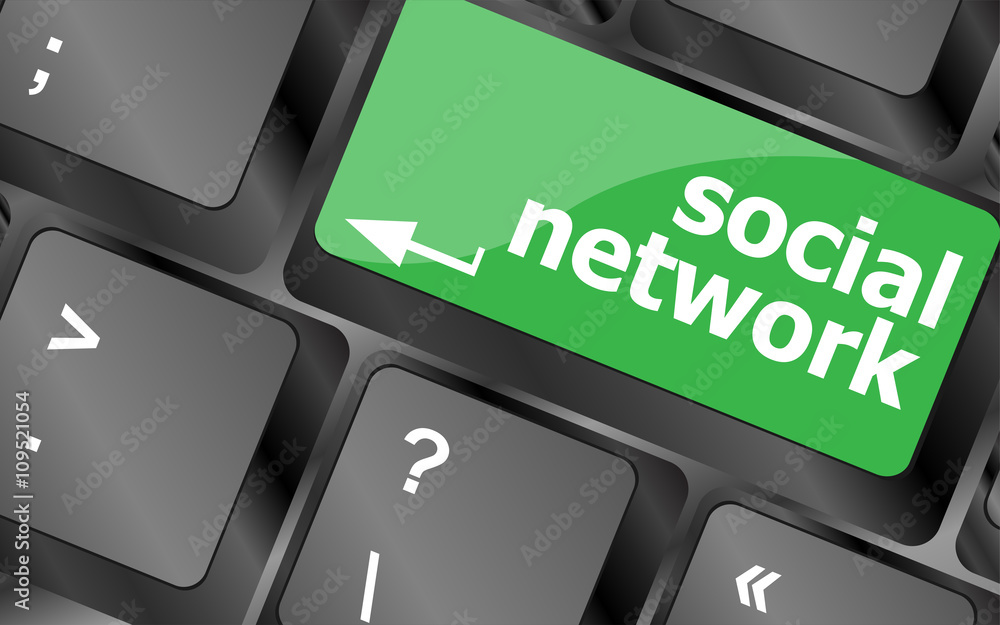 Poster social network keyboard key button. keyboard keys icon button vector