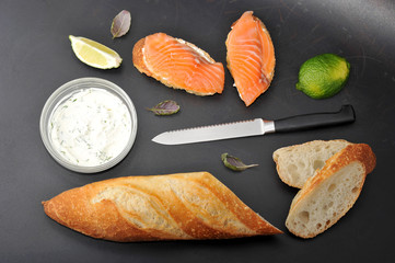 Sandwich with red fish