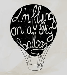 Retro hot air balloon sky
