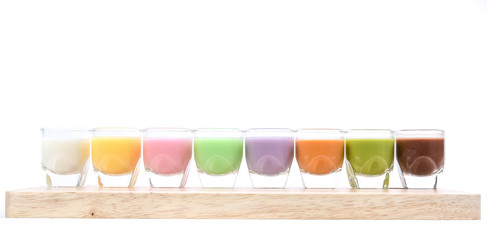 Various Milk Cocktail on white background