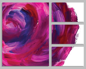 Art background business cards. Stroke of the paint brush.