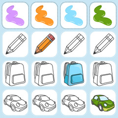 Paint the object as assigned - Worksheet for education