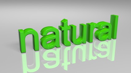 Green natural label isolated on white background