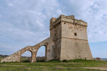 Fototapeta na wymiar Torre Squillace in Porto Cesareo, Puglia Italy