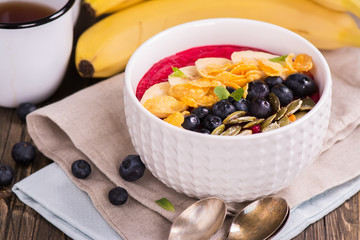 Breakfast smoothie bowl