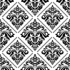 Oriental classic ornament. Seamless abstract black and white pattern. Fine orient background for design and decorate