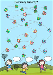 Counting butterfly - Worksheet for education