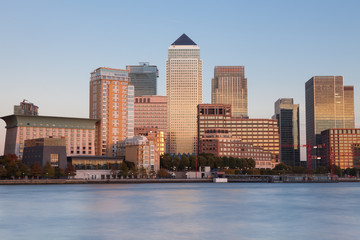London Financial District, Canary Wharf, at Dusk