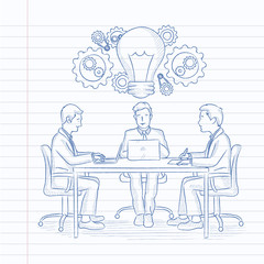 Business team brainstorming.