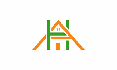 Home letter A and H design logo