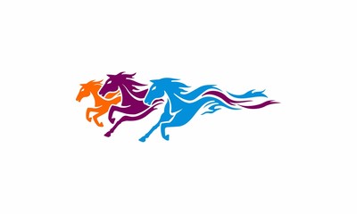 Three Horse logo abstract vector