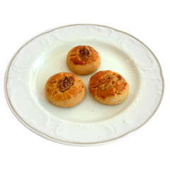 Delicious patisserie cookies in a white plate