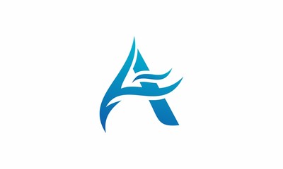 letter A abstract wave logo