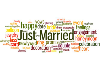 Just Married, word cloud concept 4