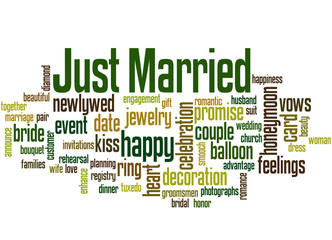 Just Married, word cloud concept