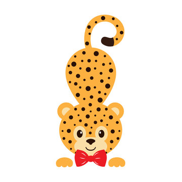 leopard with tie vector