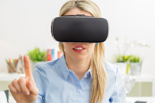 Woman in virtual reality