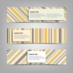 Fototapeta premium Horizontal banners with abstract stripes template