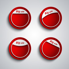Red design label sticker with the inscription big sale