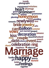 Marriage, word cloud concept 3