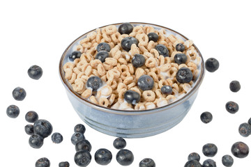 cereal and red grapes.