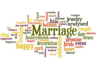 Marriage, word cloud concept 6