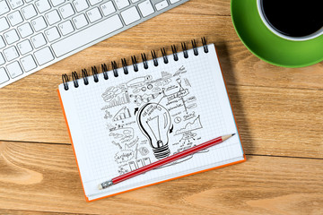 Business workplace with stuff