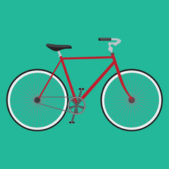 Bicycle icon solid and flat color design.