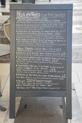 Restaurant in Menu in French and English, Avignon
