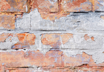 Aged colourful brick wall background